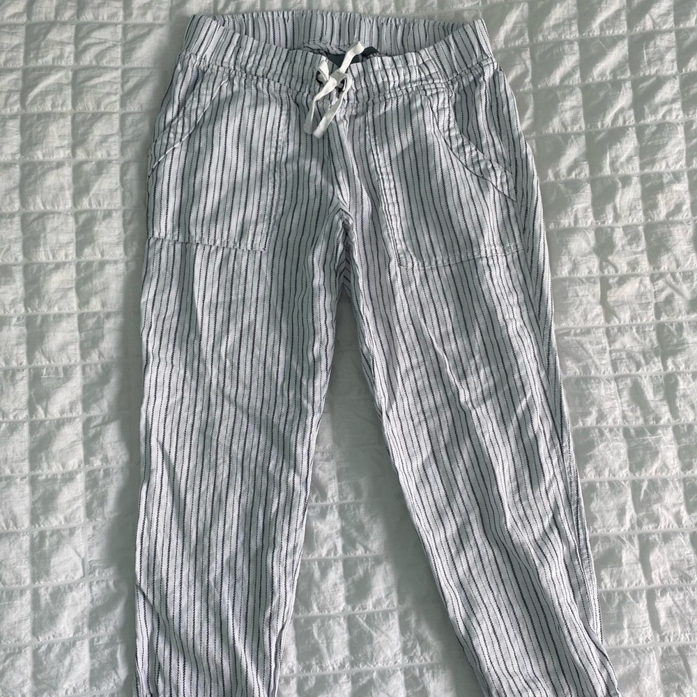 Athleta Striped Linen Pants